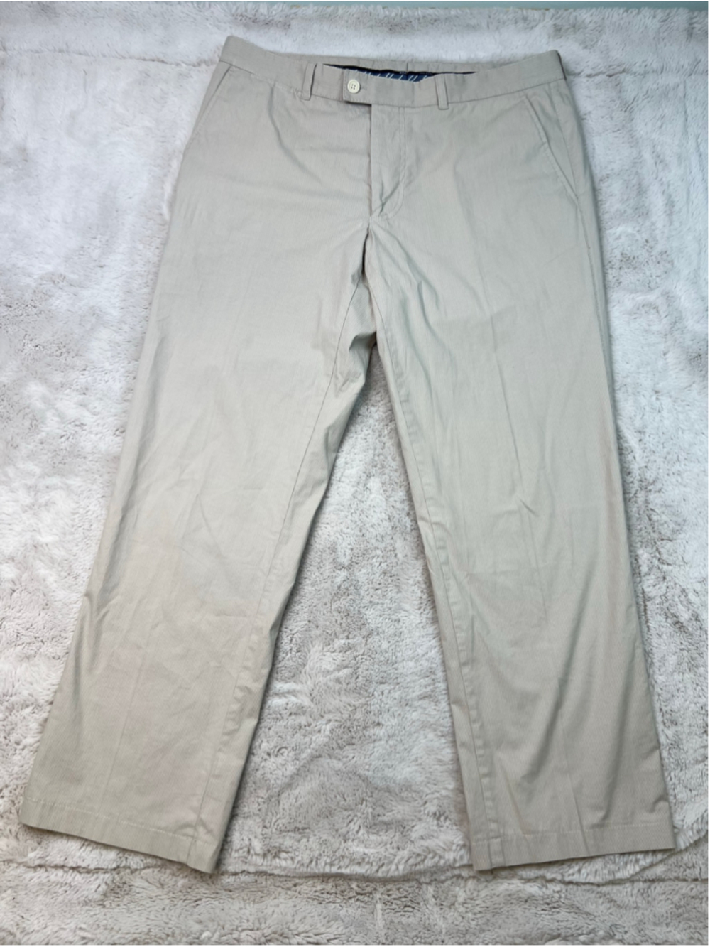 Brax Chino Pants Beige Mens Size 38x34 Pima Cotton Comfort Business Casual